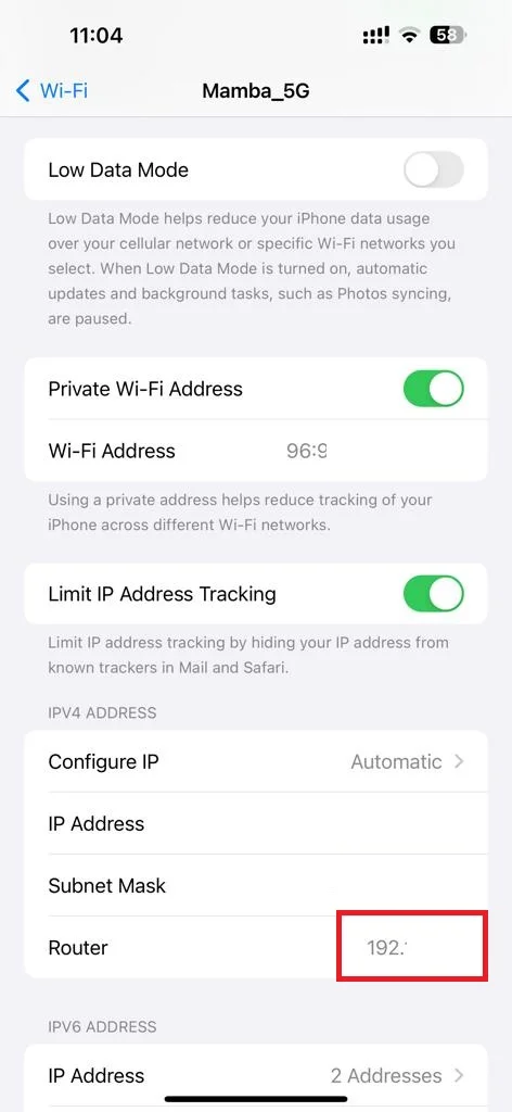 See the Router IP Address3