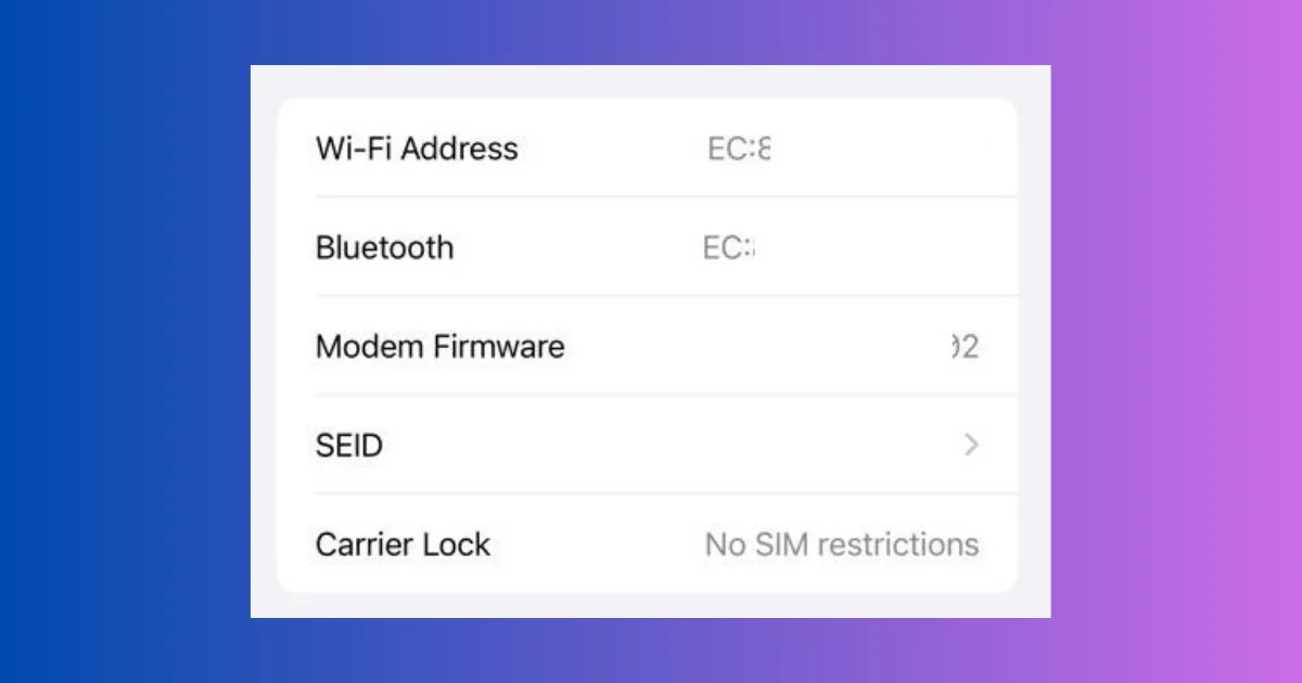 See the MAC Address of Your iPhone