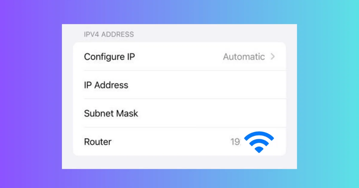 See the Router IP Address