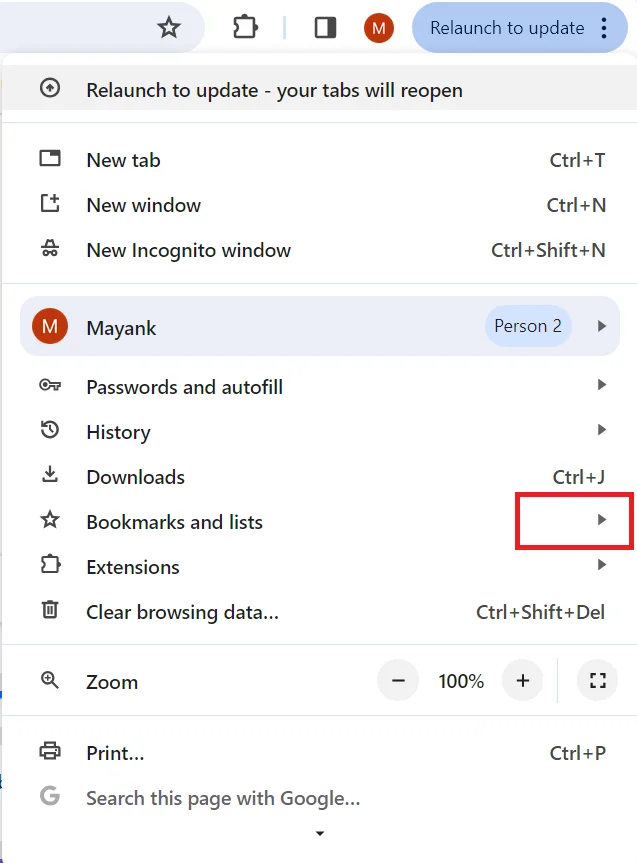 Delete All Bookmarks from the Chrome2