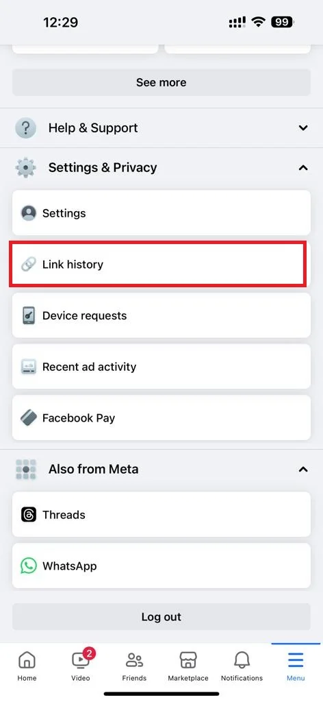 Disable Link History on Facebook3