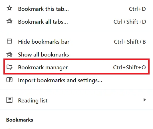 Delete All Bookmarks from the Chrome3