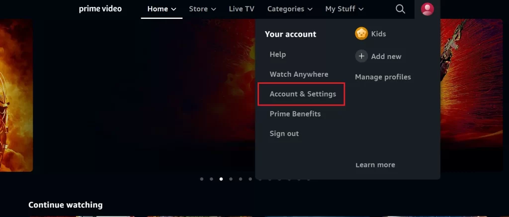 Delete Prime Video History2