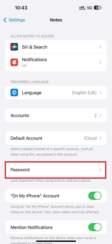 Reset Your Notes Password on Your iPhone2