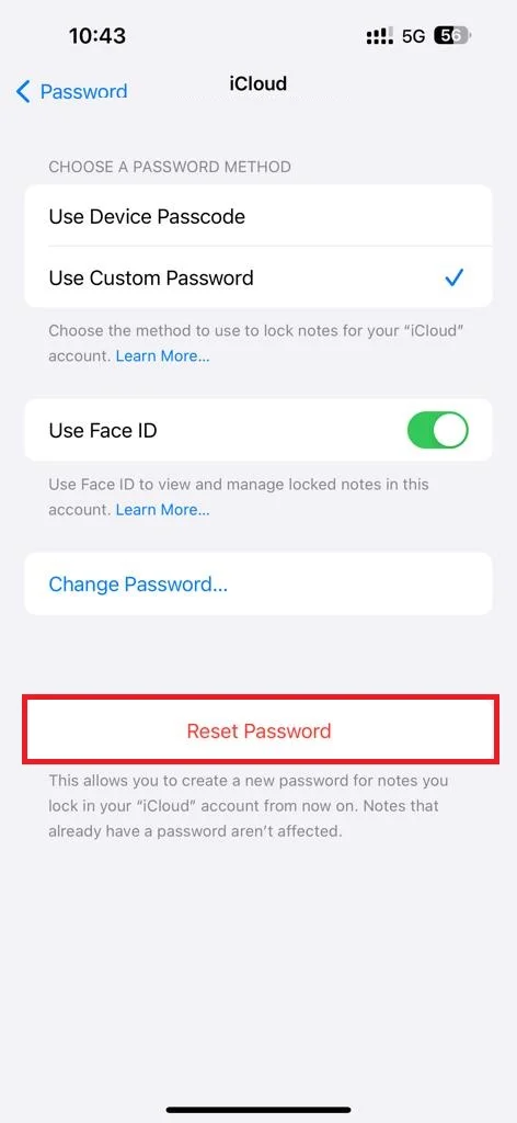Reset Your Notes Password on Your iPhone4
