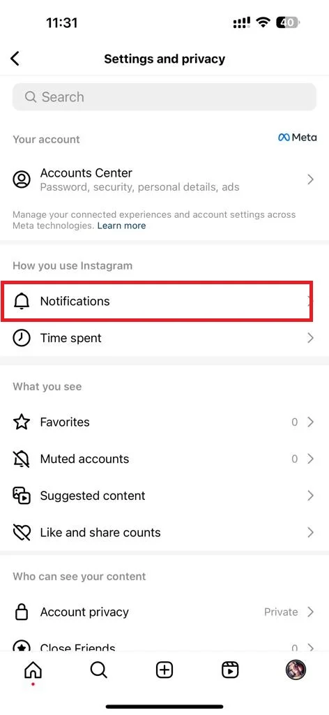 Enable Quiet Mode on the Instagram4