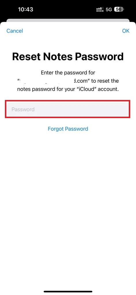 Reset Your Notes Password on Your iPhone5