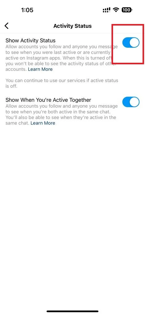 Disable the Active Status on Your Instagram6