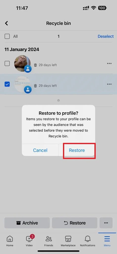 Recover Deleted Facebook Posts8