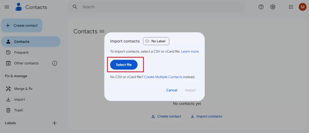 Transfer iCloud Contacts to A Gmail9