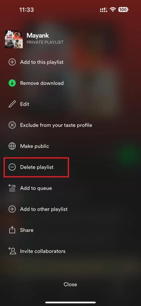 Delete Your Playlist on Your Spotify4