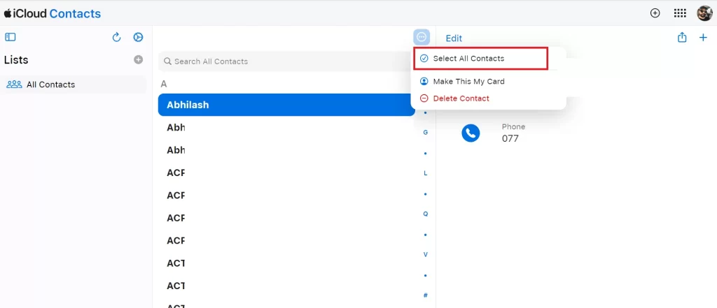 Transfer iCloud Contacts to A Gmail4