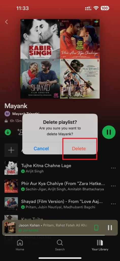 Delete Your Playlist on Your Spotify5