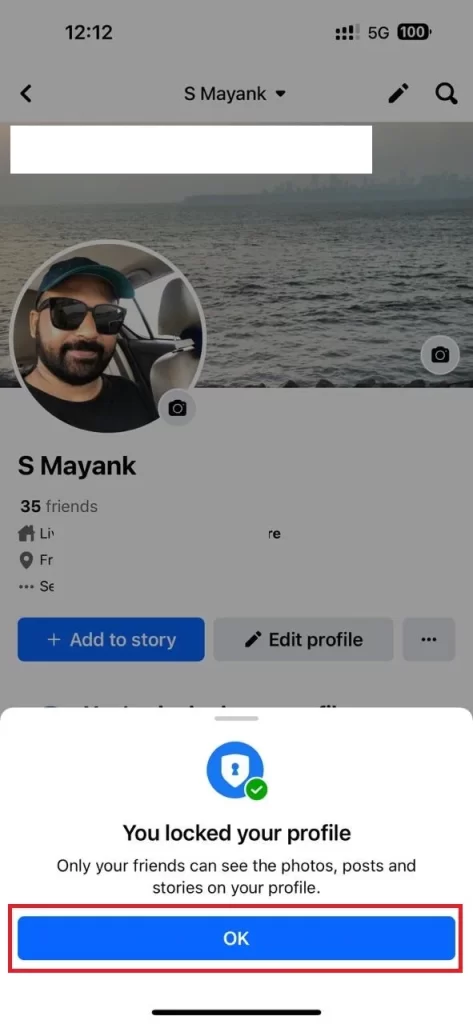 Lock Facebook Profile6