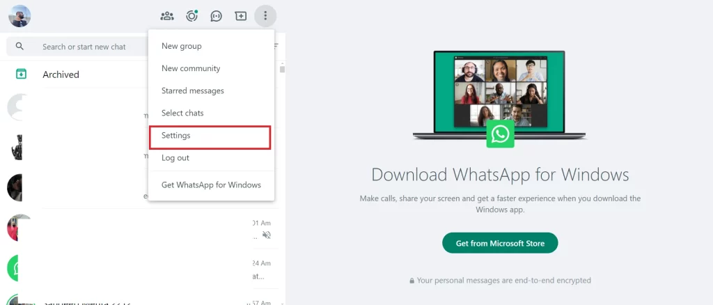 Lock the WhatsApp Web Screen2