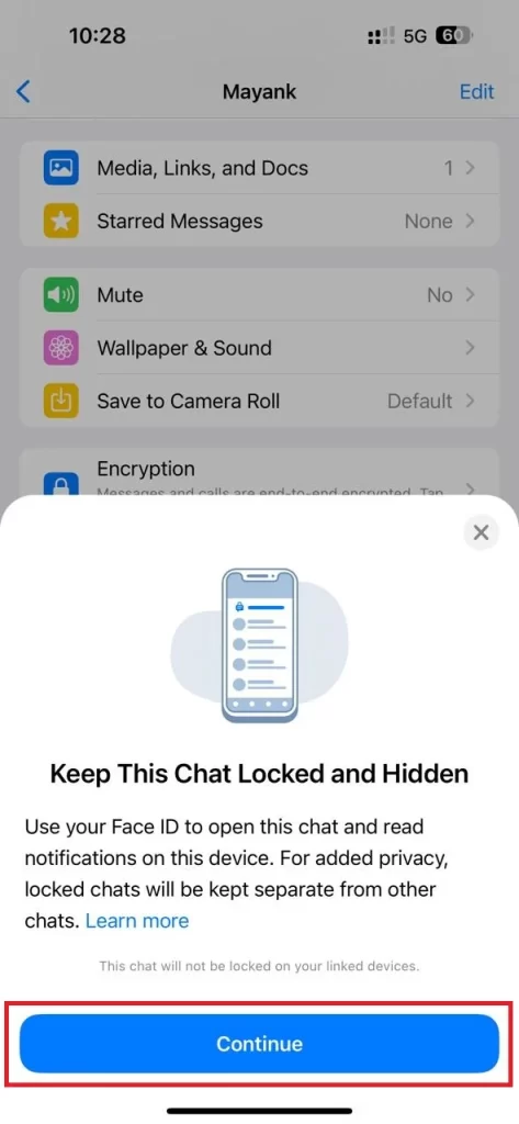 Hide the Locked Chats Feature3