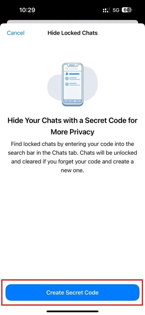 Hide the Locked Chats Feature8