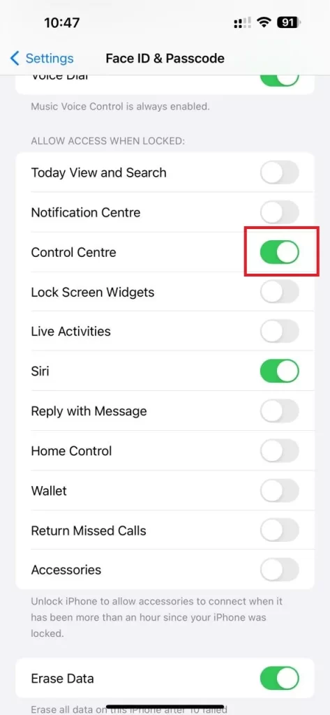 Disable Control Center Access3